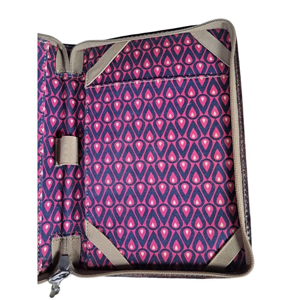 FOSSIL Key Per Tablet Book Kindle Cover/Organizer Canvas Floral Zip Closure - Picture 5 of 12